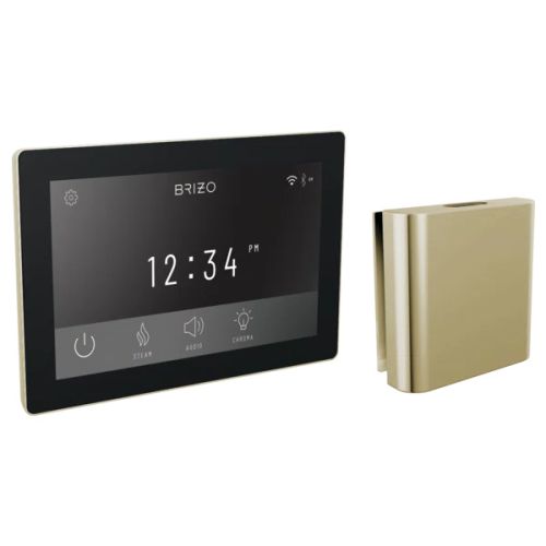 Brizo Mystix Square-Shaped Polished Nickel Digital Steam Control Kit with Built-In WiFi and Bluetooth, Lumicoat Technology, 12 Presets - 8CH-600S-PN-L