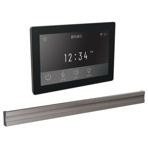 Brizo Mystix Transcendent Lumicoat Black Onyx Digital Steam Control Kit with Bilateral Steam Head, Built-In WiFi, 12 Presets - 8CB-600S-BNX-L