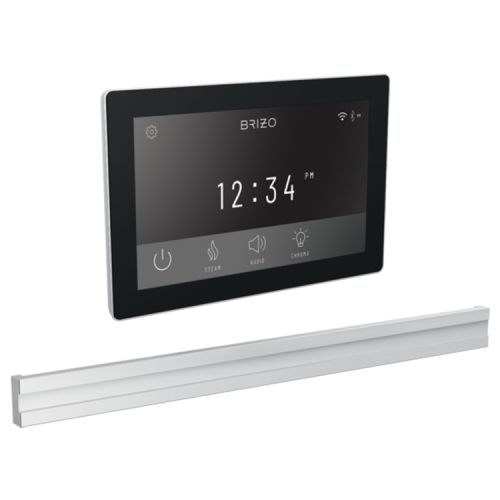 Brizo Mystix Transcendent Lumicoat Chrome Digital Steam Control Kit with Bilateral Steam Head, Built-In WiFi, 12 Presets - 8CB-600S-PC-L