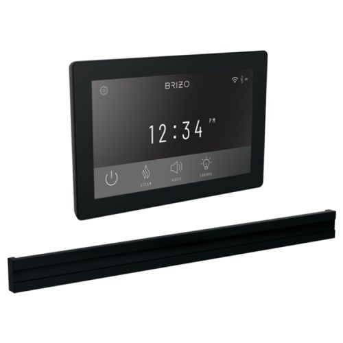 Brizo Mystix Transcendent Matte Black Digital Steam Control Kit with Bilateral Steam Head, Built-In WiFi, 12 Presets - 8CB-600S-BL