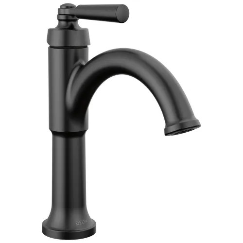 Delta Saylor Single-Hole Bathroom Faucet With Metal Pop-Up Drain, Single Handle, Diamond Seal, ADA-Compliant, 1.2 GPM, Matte Black - 535-BLMPU-DST