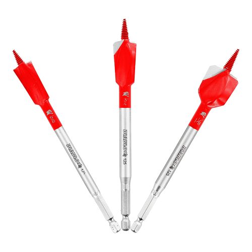 Diablo Demo Demon 3-Piece 6in Spade Bit Set with 1/4in Hex Shank for Nail-Embedded Wood - DSPD4910-S3