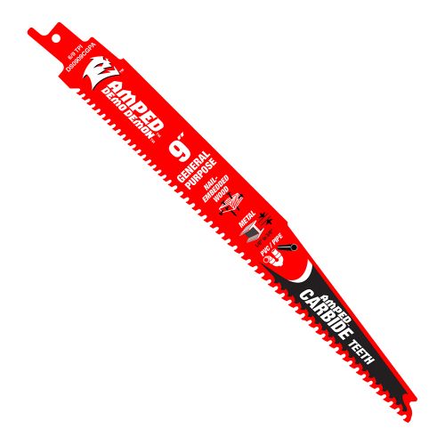 Diablo Demo Demon AMPED 1-Pack 9in Carbide General Purpose Reciprocating Saw Blade with 6/9 TPI Variable Teeth - DS0909CGPA