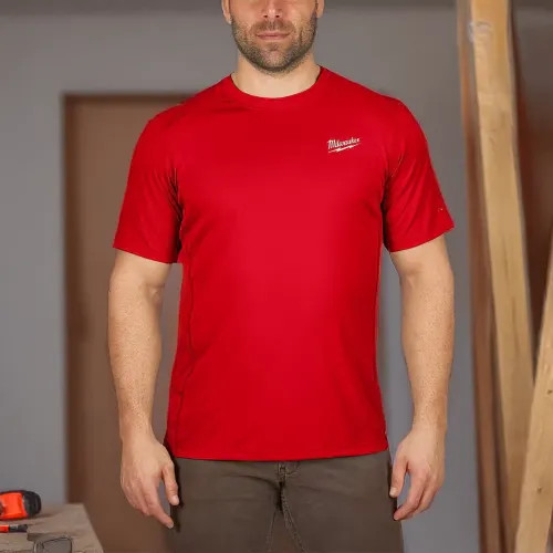 Milwaukee 3XL Red WORKSKIN Lightweight Performance T-Shirt, Short Sleeve - 414R-3X