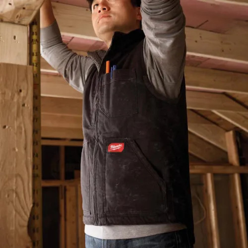 Milwaukee GRIDIRON Heavy Duty Sherpa-Lined Vest, Black, Medium - 801B-M