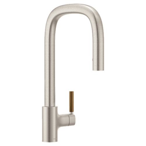 Moen Tenon Spot Resist Stainless Single Handle Pull-Down Kitchen Faucet with Four Functions, DuraLock, Swivel Spout, ADA, 1.5 GPM - S74001SRS
