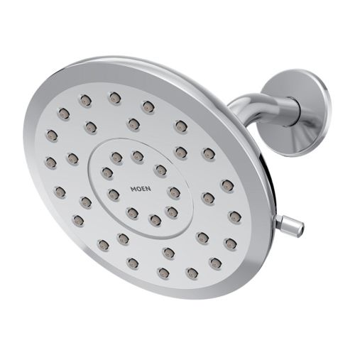 Moen Verso 7in Chrome Round Rainshower Head with Infiniti Dial, Eco-Performance, 1.75 GPM - 220R7EP