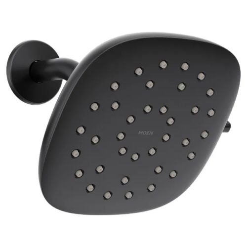 Moen Verso 7in Square Matte Black Rainshower Head with Infiniti Dial , 2.5 GPM - 220R5BL
