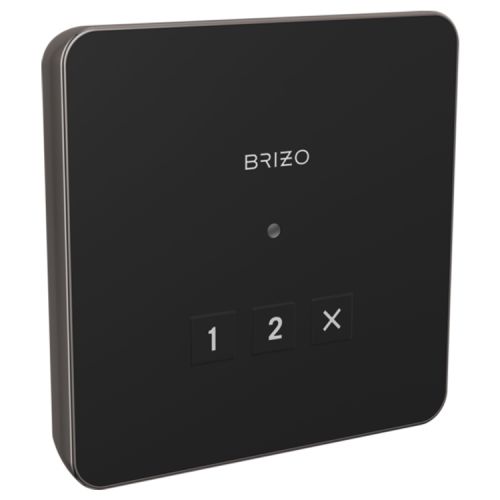 Brizo Mystix 3-7/8in Black Onyx Linear Square Exterior Control with LED Indicator, Lumicoat Technology - 8CN-220L-BNX-L