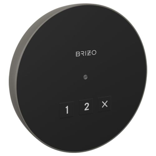 Brizo Mystix 4-1/8in Luxe Steel Round Exterior Control with LED Indicator, Lumicoat Technology - 8CN-220R-SL-L