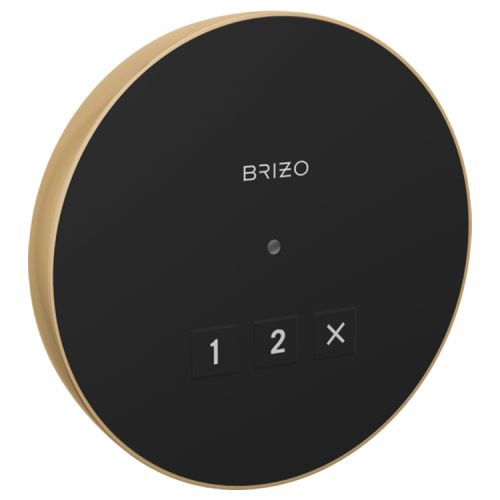 Brizo Mystix 4-1/8in Polished Gold Round Exterior Control with LED Indicator, Lumicoat Technology - 8CN-220R-PG-L