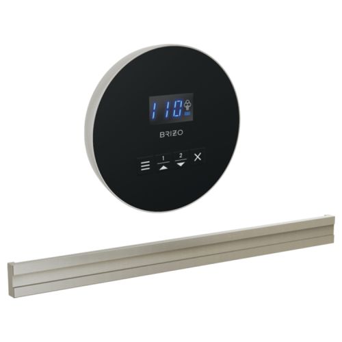Brizo Mystix 4in Round-Shaped Brushed Nickel Steam Control Kit with Programmable Time and Temperature, Lumicoat Technology - 8CB-250R-BN-L