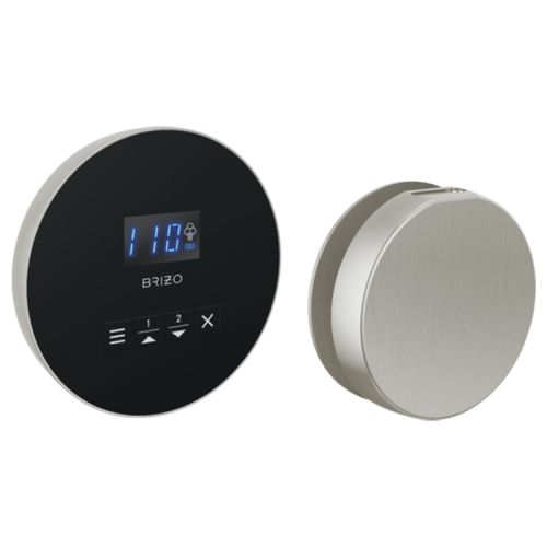 Brizo Mystix Brushed Nickel Round Steam Control and Head, Lumicoat Technology, Dual Temperature Sensor Technology - 8CH-250R-BN-L
