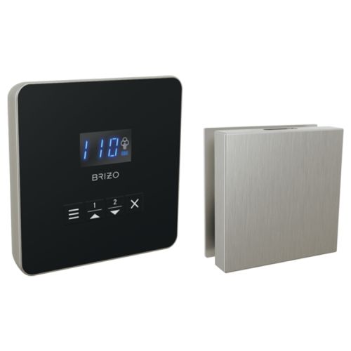 Brizo Mystix Luxe Nickel Square Steam Control and Head, Lumicoat Technology, Dual Temperature Sensor Technology - 8CH-250L-NK-L