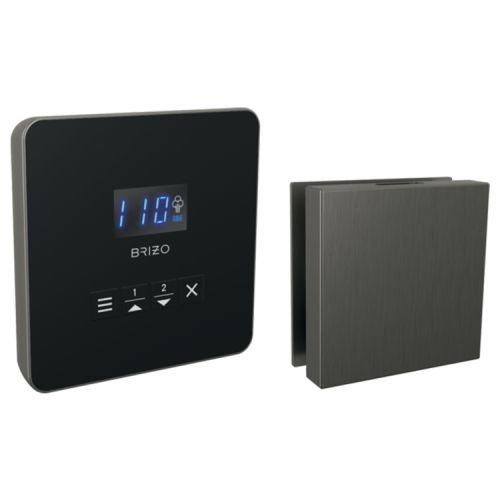 Brizo Mystix Luxe Steel Square Steam Control and Head, Lumicoat Technology, Dual Temperature Sensor Technology - 8CH-250L-SL-L