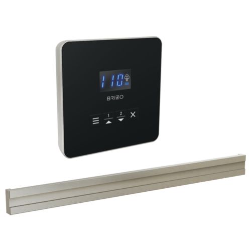 Brizo Mystix Square-Shaped Lumicoat Brushed Nickel Steam Control Kit with Patented Dual Sensor, Programmable Time and Temperature - 8CB-250L-BN-L