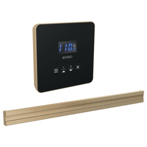 Brizo Mystix Square-Shaped Lumicoat Luxe Gold Steam Control Kit with Patented Dual Sensor, Programmable Time and Temperature - 8CB-250L-GL-L