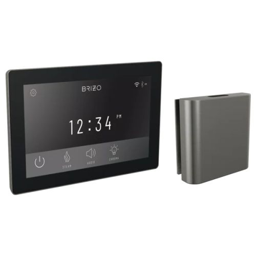 Brizo Mystix Square-Shaped Luxe Steel Digital Steam Control Kit with Built-In WiFi and Bluetooth, Lumicoat Technology, 12 Presets - 8CH-600S-SL-L