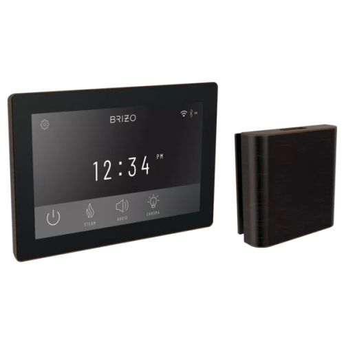 Brizo Mystix Square-Shaped Venetian Bronze Digital Steam Control Kit with Built-In WiFi and Bluetooth, 12 Presets - 8CH-600S-RB