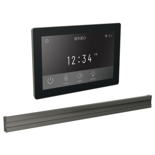 Brizo Mystix Transcendent Lumicoat Luxe Steel Digital Steam Control Kit with Bilateral Steam Head, Built-In WiFi, 12 Presets - 8CB-600S-SL-L
