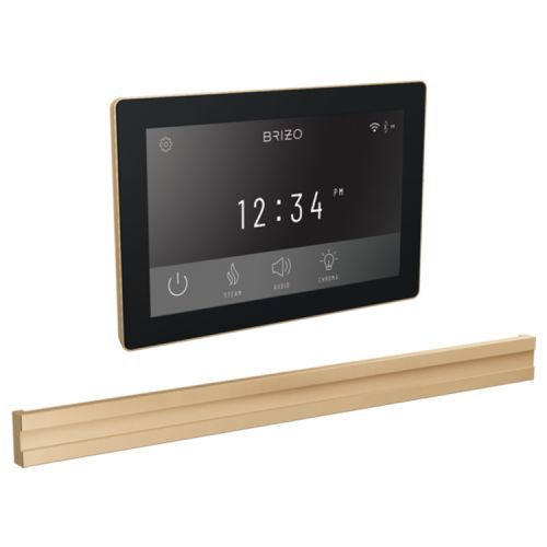 Brizo Mystix Transcendent Lumicoat Polished Gold Digital Steam Control Kit with Bilateral Steam Head, Built-In WiFi, 12 Presets - 8CB-600S-PG-L