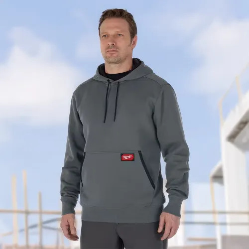 Milwaukee 2XL Men's Gray Midweight Cotton/Polyester Long-Sleeve Pullover Hoodie - 351G-2X