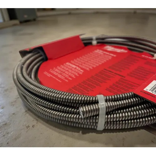 Milwaukee 3/8" x 25' Inner Core Coupling Drain Cleaning Cable with RUST GUARD Plating - 48-53-2676