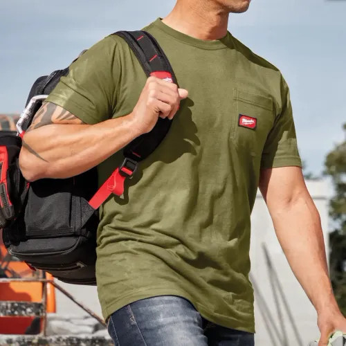 Milwaukee Green 3XL GRIDIRON Short Sleeve Pocket T-Shirt - 605GN-3X
