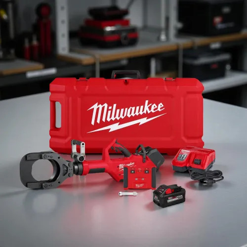 Milwaukee M18 FORCE LOGIC 5 Underground Cable Cutter with Wireless Remote, XC8.0 Battery, Rapid Charger, and Ball Stud - 2875R-21