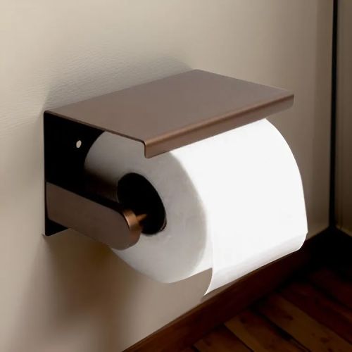 ALFI Toilet Paper Holder with Shelf, PVD Brushed Copper - ABTPP66-BC