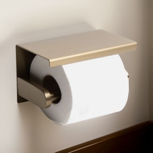 ALFI Toilet Paper Holder with Shelf, PVD Brushed Gold - ABTPP66-BG