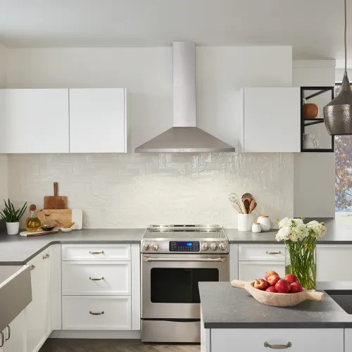 Broan-NuTone 36-Inch Convertible Wall-Mount Pyramidal Chimney Range Hood, 450 CFM, Stainless Steel - BWP1364SS