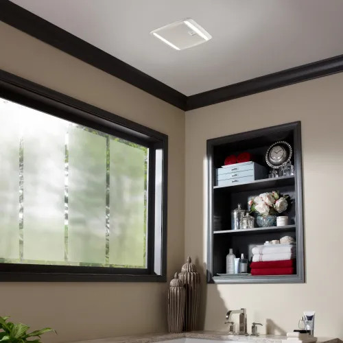 Broan-NuTone Ultra Green Multi-Speed Ceiling Bathroom Exhaust Fan with LED Light and Humidity Sensing, 110 CFM - ZB110HL1