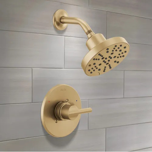 Delta Nicoli Monitor 14 Series Shower Faucet with 5-Setting Rain Showerhead, H2Okinetic, Touch-Clean, ADA, 1.75 GPM, Champagne Bronze - 142749-CZ