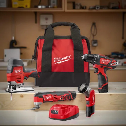 Milwaukee M12 12V Lithium-Ion Cordless 3/8 in. Drill/Driver Kit with (2) 1.5 Ah Batteries, Charger and Tool Bag - 2407-22C