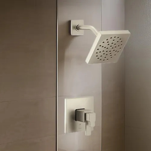 Moen 90 Degree Eco-Performace Rainshower Faucet, Lever Handle, Single Function, M-Core 4, Thermostatic Cartridge, 1.75 GPM, Brushed Nickel - UTS4715EPBN