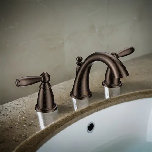 Moen Brantford Two-Handle High-Arc Widespread Bathroom Faucet with M-PACT Valve, ADA, 1.2 GPM, Oil Rubbed Bronze - TV6620ORB