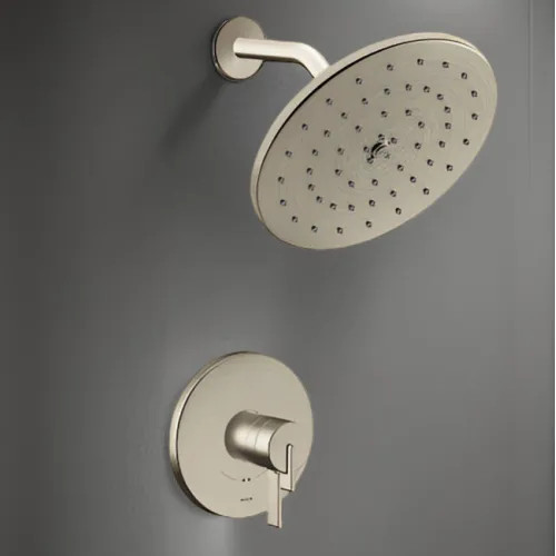Moen CIA 10" Raincan Shower Faucet, Lever Handle, Single Function, M-Core 4, Thermostatic Cartridge, 1.75 GPM, Brushed Nickel - UT4362EPBN