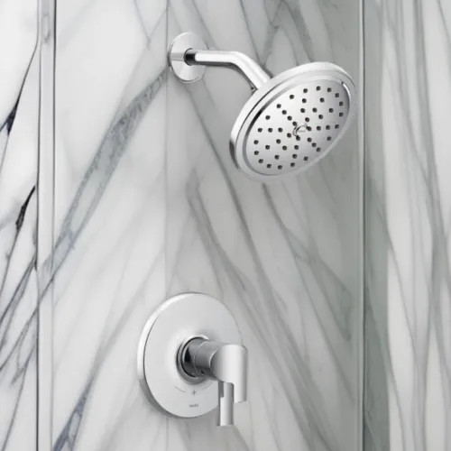 Moen Doux 6-3/4" Eco-Performance Rainshower Faucet, Lever Handle, Single Function, ADA, M-Core 4, Thermostatic Cartridge, 1.75 GPM, Chrome - UTS4202EP