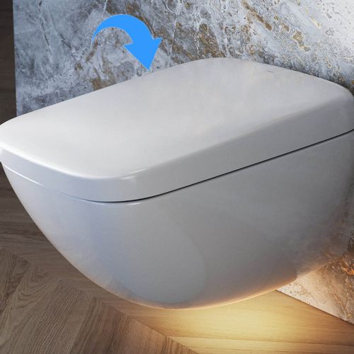 TOTO NEOREST Cotton White Top Unit for WX1 Dual Flush 1.2 or 0.8 GPF Wall-Hung Toilet, Auto Open/Close Lid, Automatic Air Deodorizer- SN9538M#01 