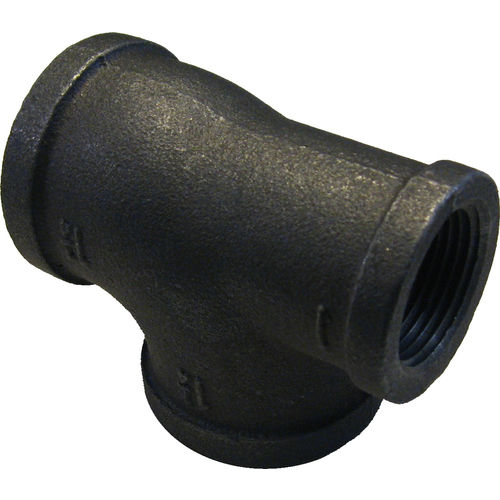 1-1/4"x1"x1-1/4" Black Iron Tee