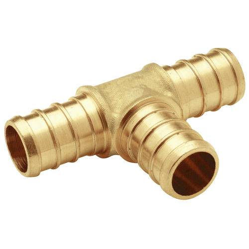 1/2" PEX Tee, Brass - Crimp