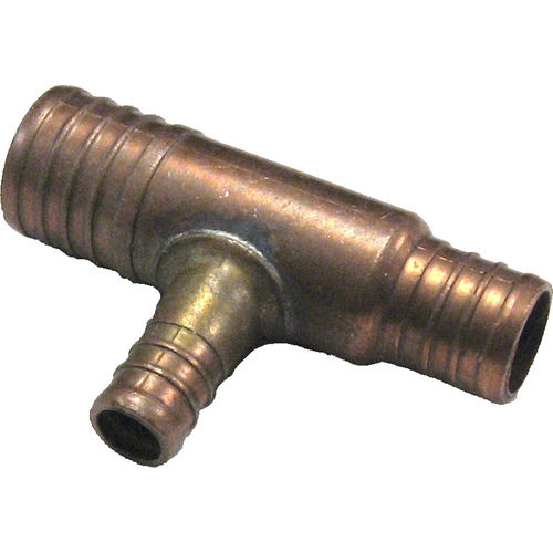 1 Inch x 3/4 Inch x 1/2 Inch PEX Tee, Brass Construction