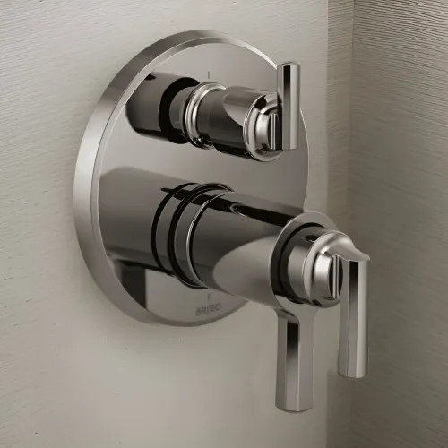 Brizo Levoir TempAssure Thermostatic Valve Trim w/ 6-Function Diverter, Brilliance Black Onyx - T75698-BNX