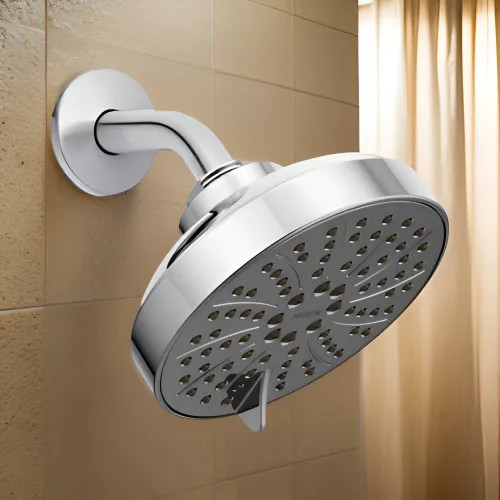 Moen 4-1/2" 6-Function Round Showerhead with WaterSense Certification, Eco-Performance, 1.5 GPM, Chrome - 6512EP15