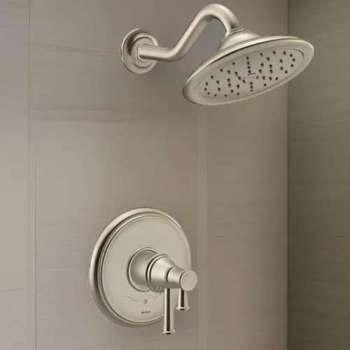 Moen Belfield 7" Raincan Shower Faucet, Lever Handle, Single Function, M-Core 4, Thermostatic Cartridge, 1.75 GPM, Brushed Nickel - UT4312EPBN