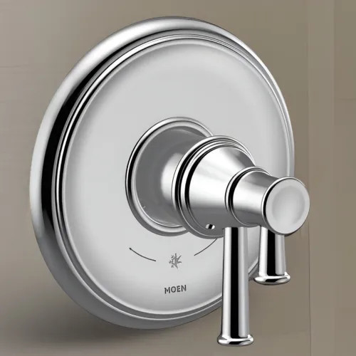 Moen Belfield Two-Handle Valve Only Trim w/ Flow Control and Temperature Adjust, Lever Handle, M-Core 4, Thermostatic Cartridge, Chrome - UT4311