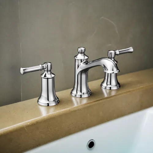 Moen Dartmoor Two-Handle High-Arc Widespread Bathroom Faucet with M-PACT Valve, ADA, 1.2 GPM, Chrome - TV6805