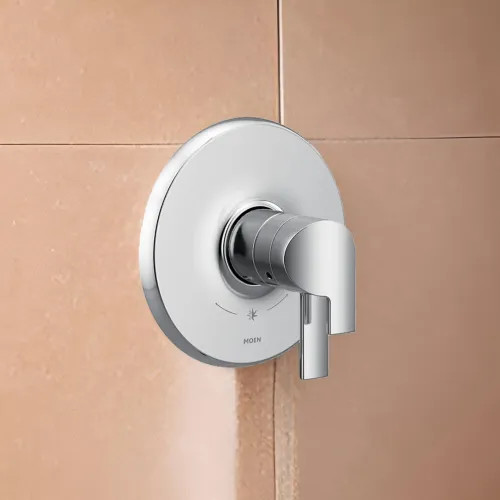 Moen Doux Two-Handle Valve Only Trim with Flow Control and Temperature Adjust, Lever Handle,  M-Core 4, Thermostatic Cartridge, Chrome - UTS4201