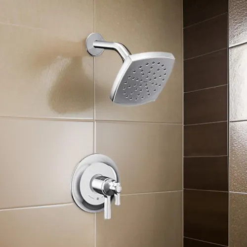 Moen Flara Single Function Shower Only Faucet with Temperature and Volume Control, M-Core 4, Thermostatic Cartridge, ADA, WaterSense, Brushed Gold - UTS4912EPBG